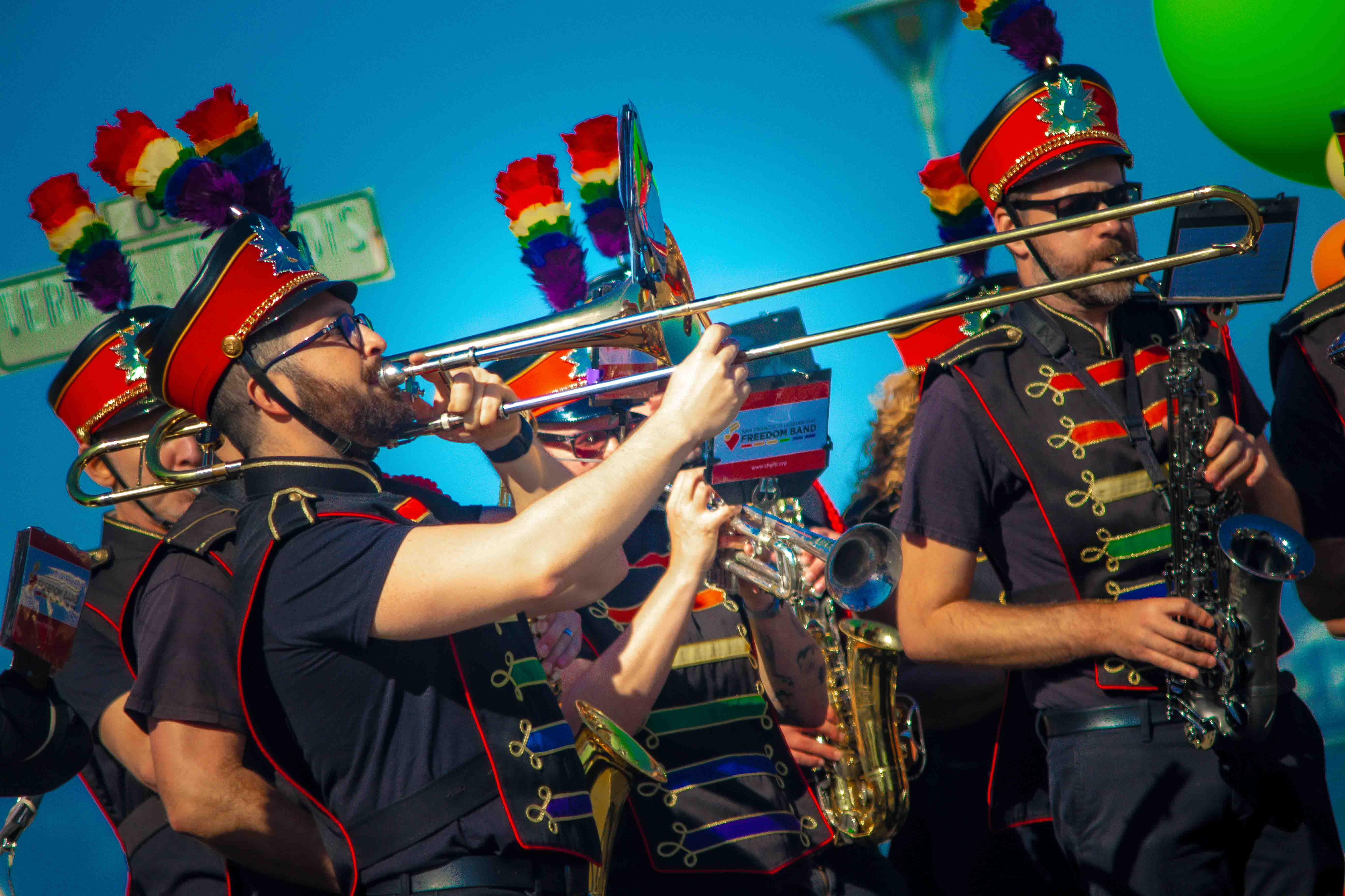 LGBT Night at the Giants — keyboard and woodwind players performing
